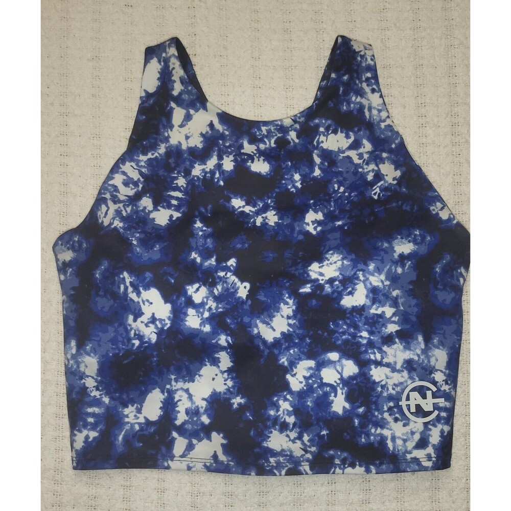 NAUTICA Competition Women's Sports Bra Crop Top Blue Logo Running Size Med
